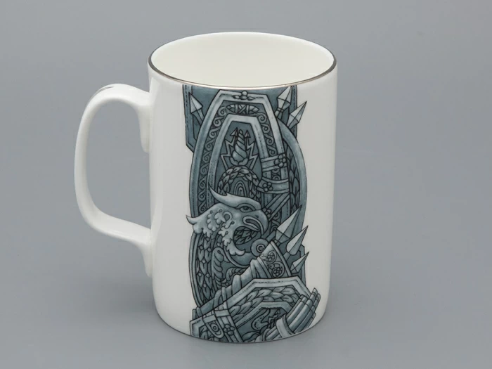 Подарочный набор Бокал с блюдцем и крышкой форма Топ рисунок Слава Веков платина, арт. 81.33063.00.1, 