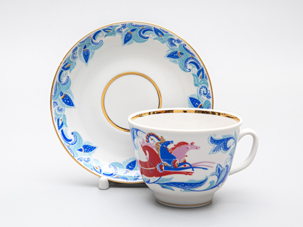 Чашка с блюдцем чайная 375 мл форма Подарочная рисунок Зима арт. 81.14209.00.1, 