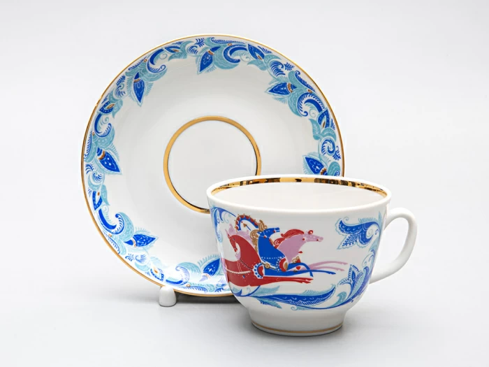 Чашка с блюдцем чайная 375 мл форма Подарочная рисунок Зима арт. 81.14209.00.1, 