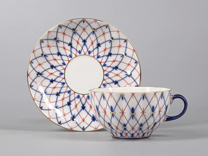 Чашка с блюдцем форма Тюльпан рисунок Сетка 1950, арт. 81.30860.00.1, 