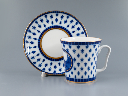 Бокал с блюдцем, форма Ленинградский, рисунок Верхне-Лебяжий мост, арт 81.27423.00.1, 