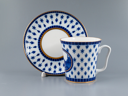 Бокал с блюдцем, форма Ленинградский, рисунок Верхне-Лебяжий мост, арт 81.27423.00.1