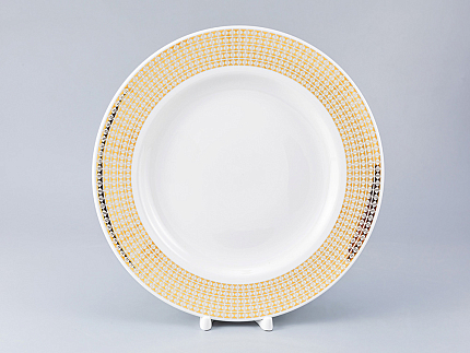 Тарелка мелкая 270 форма Гладкая рисунок Зазеркалье. Полосы , арт. 80.99938.00.1