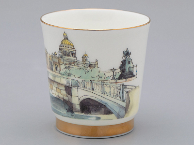 Подарочный набор стопок форма Сувенирная 1, рисунок Виды С-Петербурга арт. 81.31737.00.1