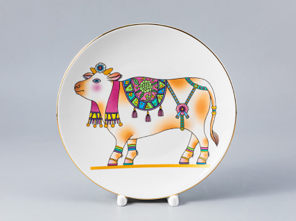 Тарелка декоративная 195 форма Эллипс рисунок Восточный сувенир. Бычок, арт. 80.99932.00.1, 