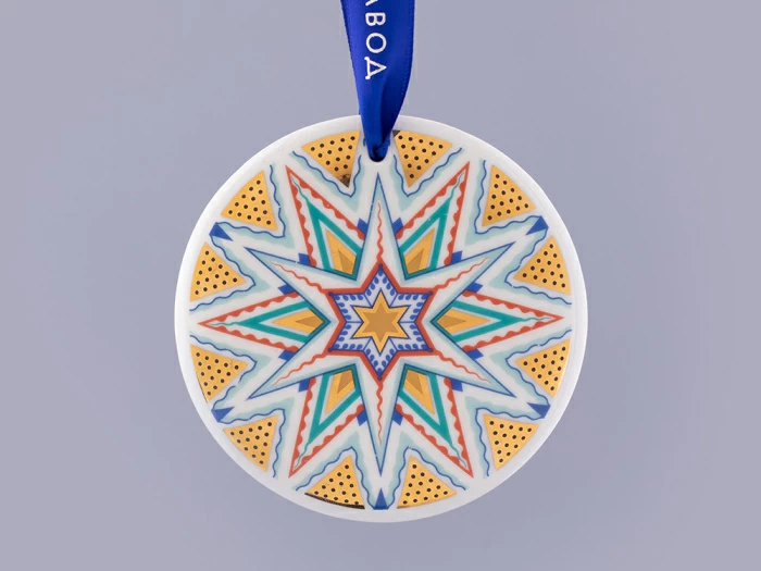 Подарочный набор Ёлочная игрушка, форма Сфера, рисунок Три стихии Змея, арт. 81.32609.00.1, 