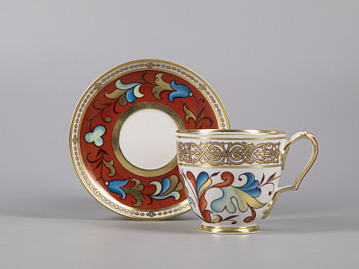 Сервиз чайный форма Александр III рисунок Русский, 6 персон 15 предметов арт. 81.30144.00.1