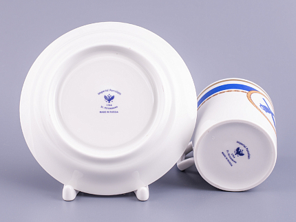 Чашка с блюдцем чайная 220 мл форма Гербовая рисунок Кают-компания № 2 арт. 81.24031.00.1