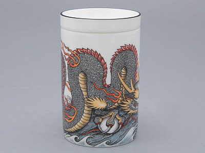 Бокал с крышкой и блюдцем в подарочной упаковке, форма top. рисунок Tattoo Dragon (Татуировка Дракон) арт. 81.31627.00.1