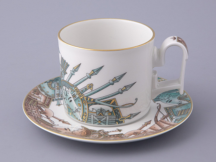 Чашка с блюдцем в подарочной упаковке, форма Охотничий, рисунок Триумф Штандарт Победы, арт. 81.32468.00.1