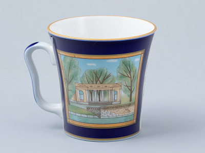 Бокал с блюдцем форма Ленинградский рисунок Порфировая ваза арт. 81.31477.00.1