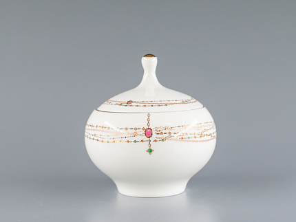 Сахарница форма Яблочко, рисунок Золотой медальон 250 мл арт. 80.65392.00.1