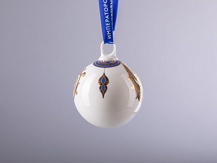 Подарочный набор из 3 елочных шаров форма Шар с петелькой 80 мм рисунок Рождественские узоры арт. 81.30683.00.1