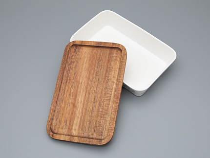 Набор для запекания с деревянной крышкой (2 предмета) форма Стандартная, рисунок Monplaisir Violet,в упаковке арт 42.00058.00.1