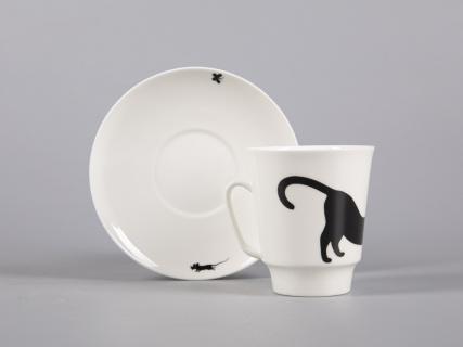 Чашка с блюдцем кофейная 165 мл., форма Майская, рисунок Кошки-мышки арт. 81.30660.00.1, 