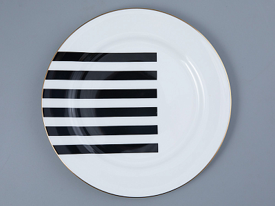 Тарелка плоская 200 мм форма Стандартная 2 рисунок Да и нет Черный арт. 80.45835.00.1