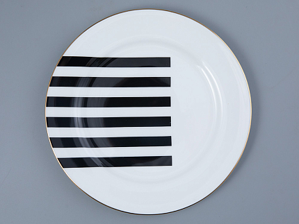 Тарелка плоская 200 мм форма Стандартная 2 рисунок Да и нет Черный арт. 80.45835.00.1