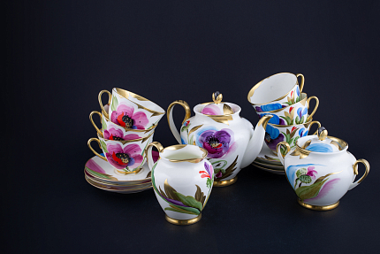 Сервиз чайный Маковый Цветок на форме Весенняя, арт 61.20970.00.1