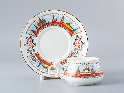 Чашка с блюдцем кофейная 180 мл.,  форма Билибина, рисунок Московский Кремль арт. 81.15932.00.1