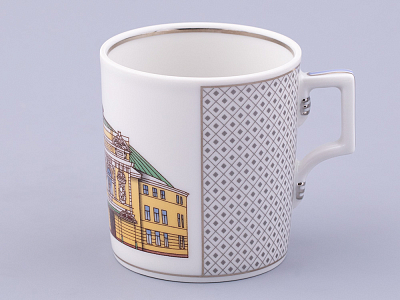 Чашка с блюдцем чайная, форма Гербовая, рисунок Серебряный город 4, арт. 81.32587.00.1