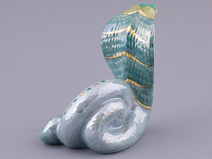 Скульптура форма Кобра, большой размер, в подарочной упаковке, рисунок Хризопраз, арт. 81.32812.00.1