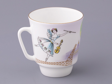 Чашка с блюдцем кофейная 165 мл форма Майская рисунок Белые ночи в Петербурге арт. 81.26632.00.5