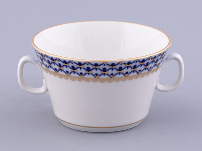 Чашка с блюдцем для бульона Молодежная Кобальтовая сетка арт. 81.13919.00.1