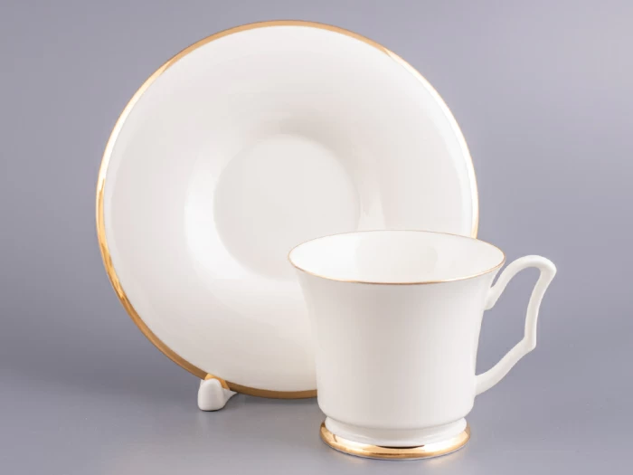 Чашка с блюдцем кофейная 145 мл.,  форма Юлия,  рисунок Золотая лента арт. 81.17853.00.1, 