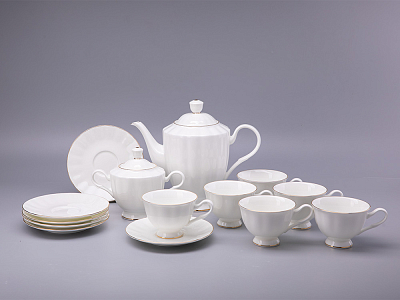 Сервиз чайный форма Нега рисунок Золотая лента, 6 персон 14 предметов, арт. 81.23019.00.1