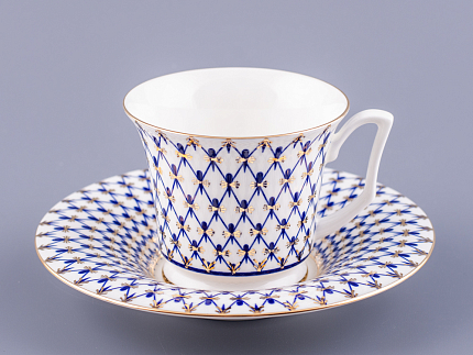 Чашка с блюдцем кофейная 145 мл форма Юлия рисунок Кобальтовая сетка арт. 81.20119.00.1