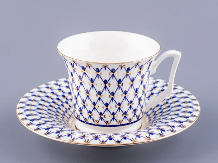 Чашка с блюдцем кофейная 145 мл форма Юлия рисунок Кобальтовая сетка арт. 81.20119.00.1, 