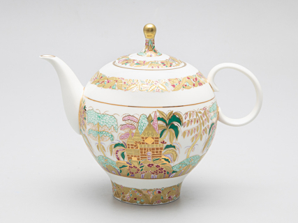 Сервиз чайный форма Яблочко рисунок Пейзажный фриз, 6 персон 15 предмета арт. 81.14525.01.1, 