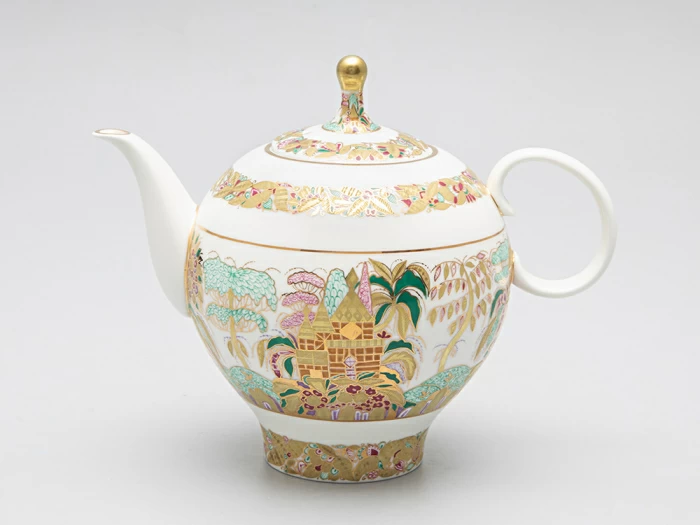 Сервиз чайный форма Яблочко рисунок Пейзажный фриз, 6 персон 15 предмета арт. 81.14525.01.1, 