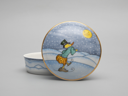 Туалетная коробочка форма Круглая рисунок Зима. Утенок арт. 81.31063.00.1, 