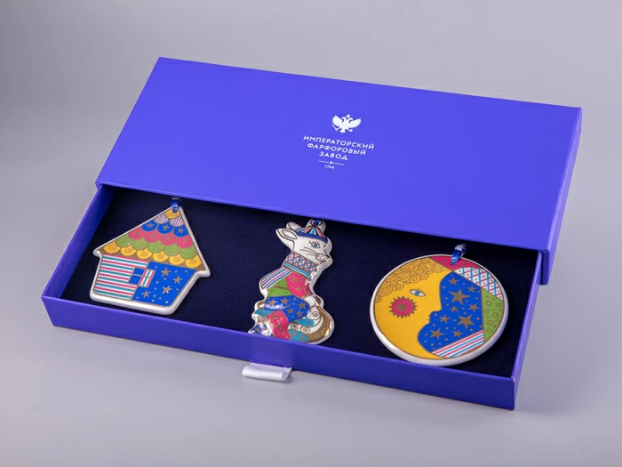 Подарочный набор Елочные игрушки Колядки 3 шт. арт. 81.30745.00.1, 