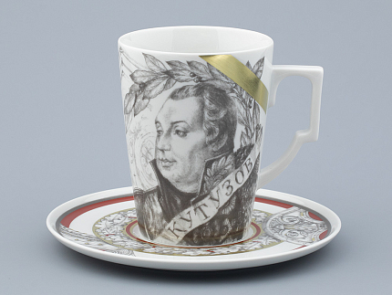 Бокал с блюдцем в подарочной упаковке, форма Гранд, рисунок Полководцы России Михаил Кутузов, арт. 81.32550.00.1