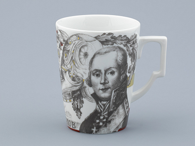 Бокал с блюдцем в подарочной упаковке, форма Гранд, рисунок Полководцы России Федор Ушаков, арт. 81.32433.00.1