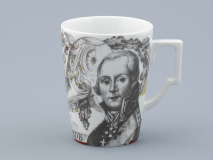 Бокал с блюдцем в подарочной упаковке, форма Гранд, рисунок Полководцы России Федор Ушаков, арт. 81.32433.00.1, 