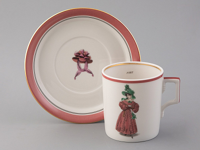 Чашка с блюдцем чайная 220 мл форма Гербовая рисунок Modes de Paris 1827 арт. 81.25413.00.1