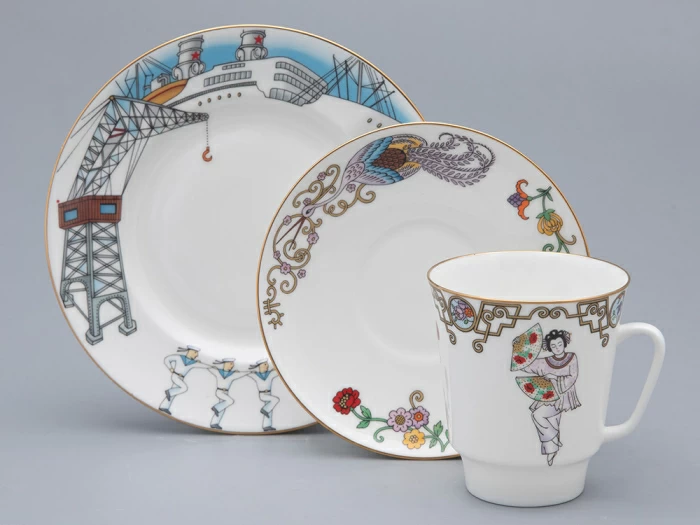 Трехпредметный комплект 165 мл форма Майская рисунок Балет Красный Мак арт. 81.31530.00.1, 