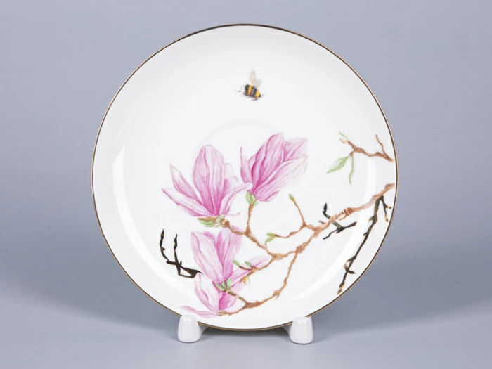 Чашка с блюдцем чайная 300мл, форма Купольная, рисунок Магнолия, арт 81.29660.00.1, 