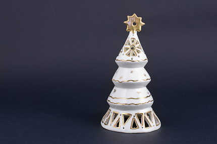 Подсвечник Елочка-пирамида, рисунок Золотой, арт 60.15274.00.1