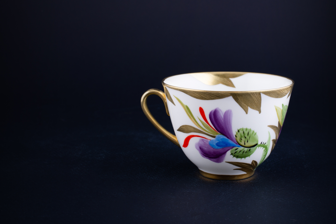 Чашка чайная Сиреневый мак на форме Весенняя, арт 60.14704.00.1, 