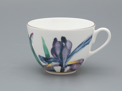 Чашка с блюдцем L’Art des Fleurs в подарочной упаковке, форма Весенняя 2, рисунок Аметистовое пламя, арт 81.33403.00.1