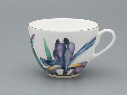 Чашка с блюдцем L’Art des Fleurs в подарочной упаковке, форма Весенняя 2, рисунок Аметистовое пламя, арт 81.33403.00.1