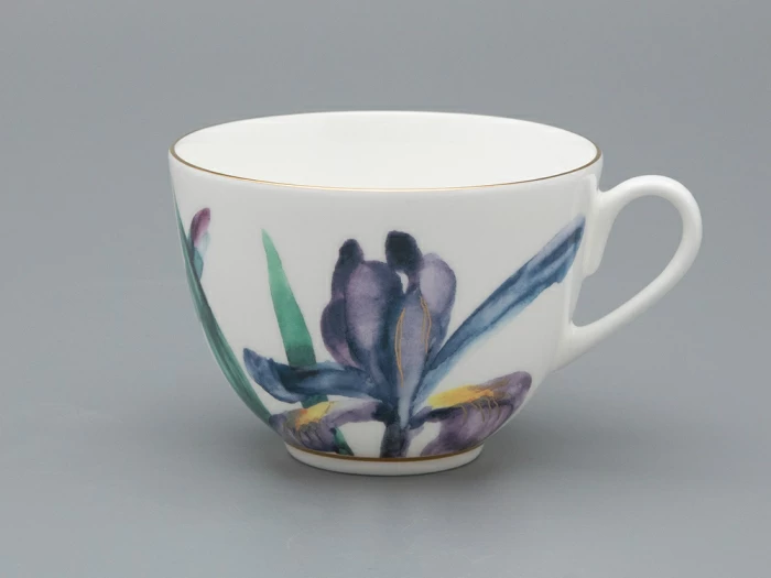 Чашка с блюдцем L’Art des Fleurs в подарочной упаковке, форма Весенняя 2, рисунок Аметистовое пламя, арт 81.33403.00.1, 