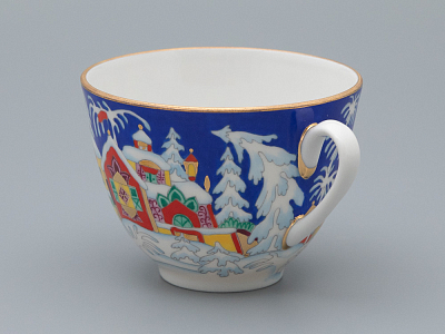 Чашка с блюдцем чайная 250 мл форма Весенняя рисунок Зимняя сказка арт. 81.10473.00.1