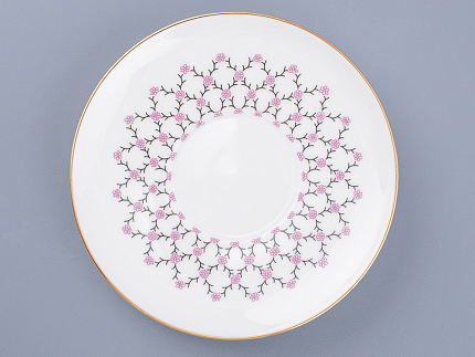 Чашка с блюдцем кофейная 155 мл.,  форма Волна, рисунок Розовая сетка арт. 81.14621.00.1