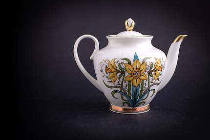 Сервиз чайный форма Весенняя, рисунок Золотой Нарцисс на 6 персон, 20 предметов, арт 61.21040.00.1