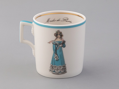 Чашка с блюдцем чайная 220 мл форма Гербовая рисунок Modes de Paris 1823 арт. 81.25412.00.1